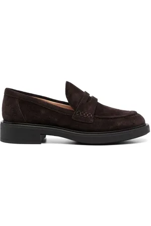 Gianvito Rossi Loafers i ruskind med rund snude