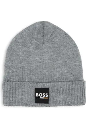 HUGO BOSS Strikket hue med logomærke