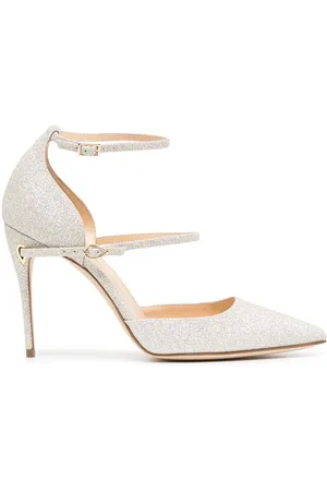 Jennifer Chamandi Enrico 105mm pumps i læder med ankelrem