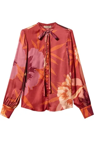Twin-Set Skjorte i satin med blomstertryk