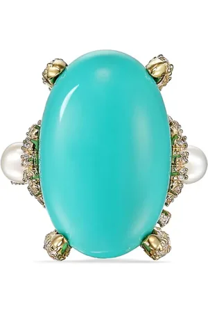 Anabela Chan Mermaid ring i 18 karat gult guld med turkis sten