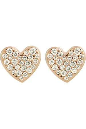 ALINKA Caviar Heart øreringe i 18 karat rødguld med diamanter