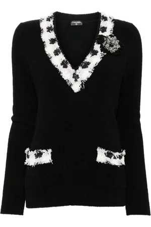 CHANEL Strikket top med kontrast fra 2005