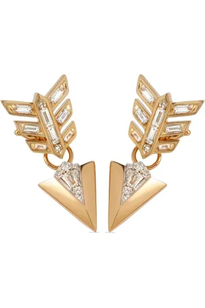 ANNOUSHKA Deco pile-øreringe i 18 karat guld med diamanter