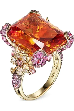 Anabela Chan Imperial Cinderella ring i 18 karat hvidguld og guld med safir og diamant