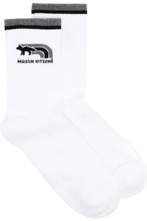 Maison Kitsuné Strømper i intarsiastrik med logo