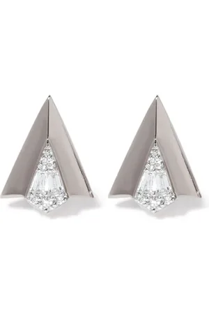 ANNOUSHKA Deco pile-ørestikker i 18 karat hvidguld med diamanter