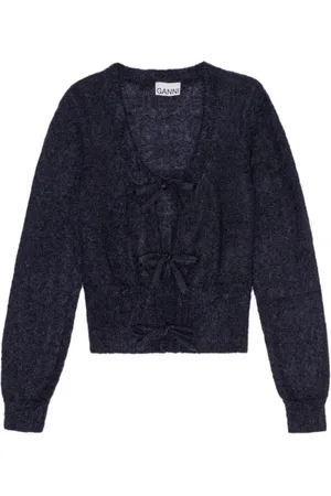 Ganni Strikket cardigan med bindedetalje