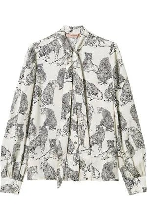 Twin-Set Polo i silke med jacquard-mønster