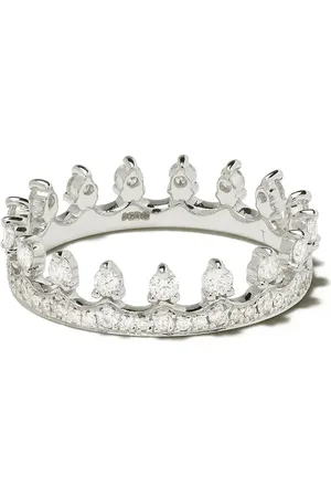 ANNOUSHKA Crown ring i 18 karat hvidguld med diamant