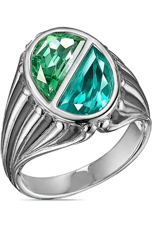 Anabela Chan Vermeil Paraiba Oval Signet ring i 18 karat hvidguld med ædelsten
