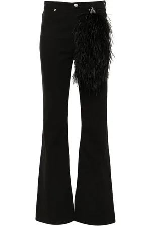LOULOU Jeans med fjerdetalje