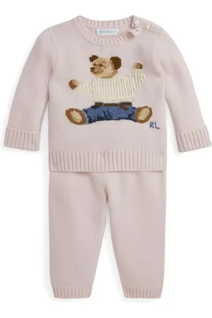 Ralph Lauren Intarsiastrikkede Polo Bear bukser (sæt med to)