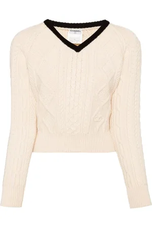 CHANEL Sweater med V-hals fra 1996