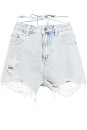 Musium Div. Denimshorts med slitageeffekt