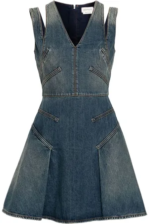 Alexander McQueen Kort kjole i denim