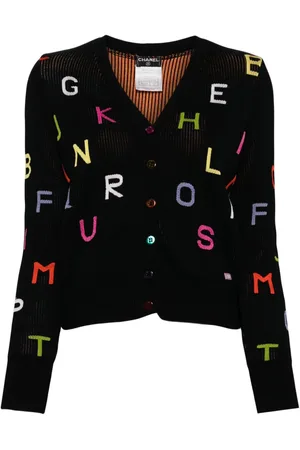 CHANEL Alphabet-intarsia cardigan fra 2001