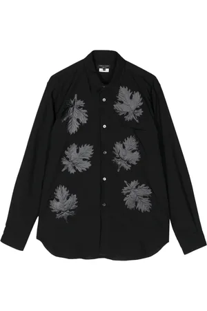 Comme des Garçons Skjorte med bladapplikation og knapper