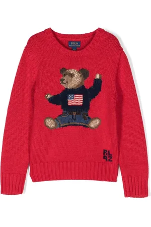 Ralph Lauren Trøje med intarsiastrikket bamse