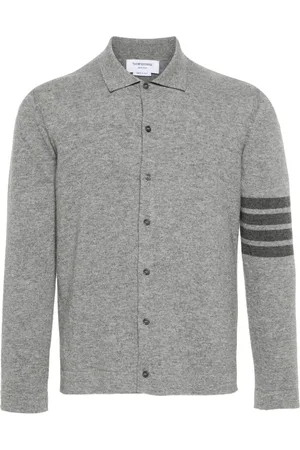 Thom Browne 4-Bar stribet cardigan i kashmir