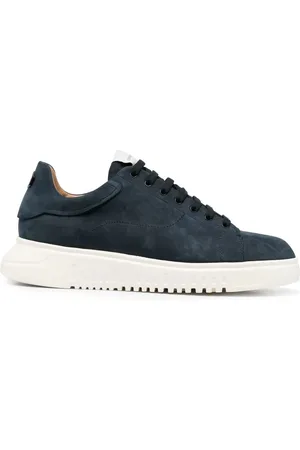 Emporio Armani Low-top sneakers i ruskind med logomærke