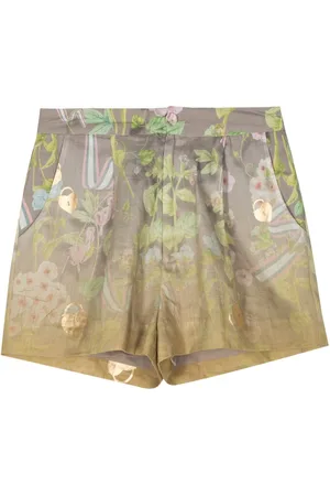 Cynthia Rowley Shorts med blomstret tryk og falmet effekt