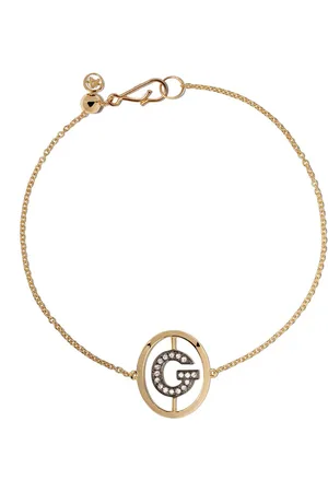 ANNOUSHKA Armbånd i 18 karat guld med G-initial i diamant