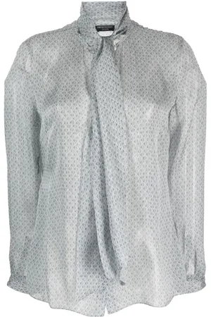 Emporio Armani Silkebluse med geometrisk mønster