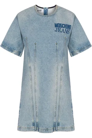 Moschino Kjole i denim med logotryk