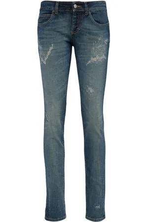 Gucci Cropped jeans med slitageeffekt