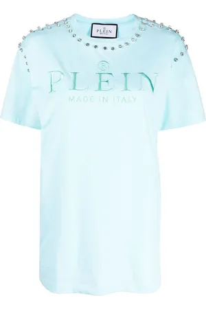 Philipp Plein Kortærmet T-shirt med krystaludsmykning