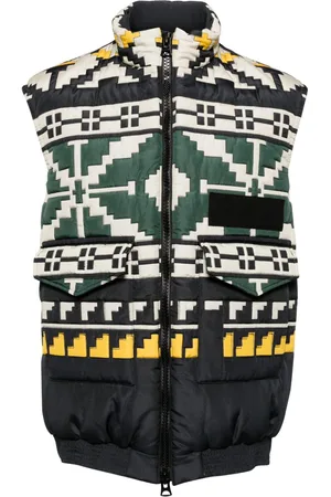 SACAI Quiltet vest med strikket mønster