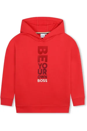 HUGO BOSS Hættetrøje med lange ærmer og logotryk