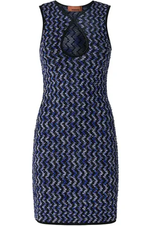 Missoni Kort kjole med pailletter og zigzag-mønster