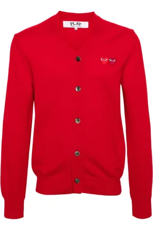 Comme des Garçons Cardigan i uld med dobbelt hjerte