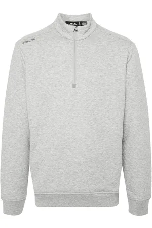 Ralph Lauren Sweatshirt med broderet logo og halv lynlås