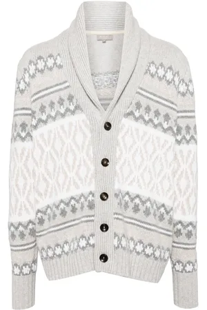 N.PEAL Cardigan i sjal-jacquard