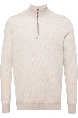 N.PEAL Temple sweatshirt i jacquard med kort lynlås
