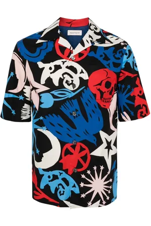 Alexander McQueen Kortærmet skjorte med graffiti-tryk