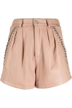Philipp Plein Lædershorts med rhinstenudsmykning