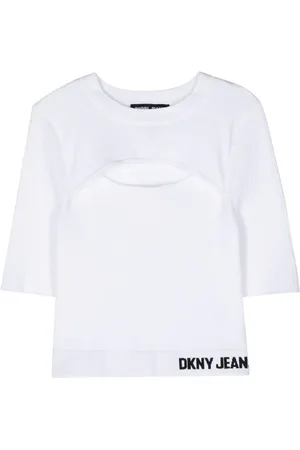 DKNY Ribstrikket top med udskæringsdetalje