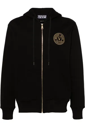 VERSACE Hættetrøje med broderet logo og lynlås