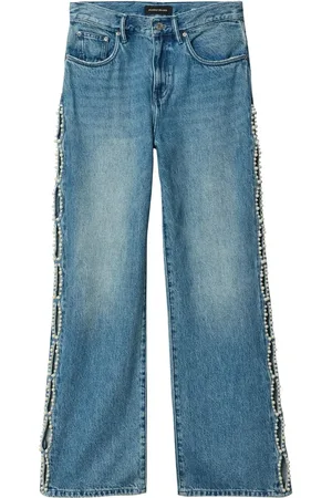 Purple Brand Jeans med perleudsmykning og udskæringsdetalje