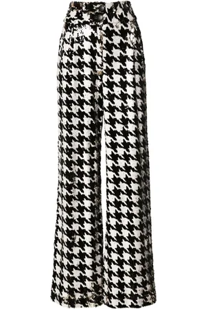 MITILIANE COUTURE Bukser med houndstooth-mønster og pailletter