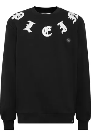Philipp Plein Sweatshirt med rund hals og gotisk broderi