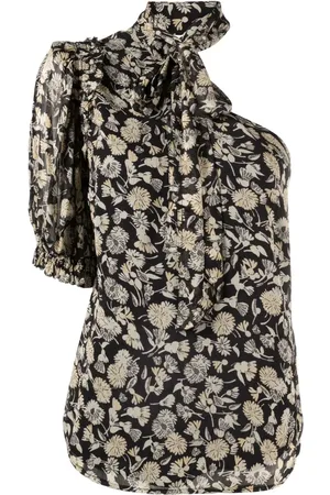 Ralph Lauren Bluse med én skulder og blomstret tryk
