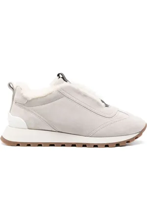 Brunello Cucinelli Monili sneakers i ruskind med kædedetalje