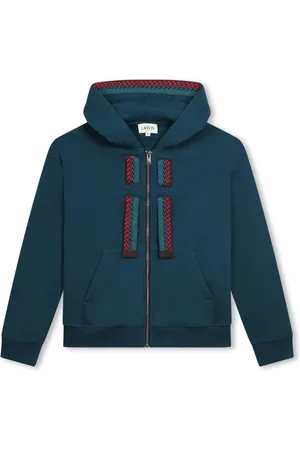 Lanvin Hættetrøje med broderet logo og lynlås