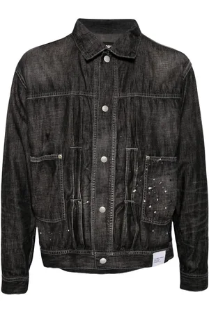 NEIGHBORHOOD Denimjakke med malingssprøjt