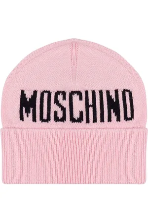 Moschino Intarsiastrikket hue med logo